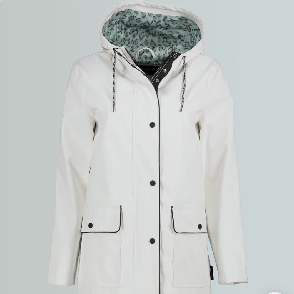 NWT Noize Alexa Raincoat Rubberized Parka Vegan - Picture 1 of 7